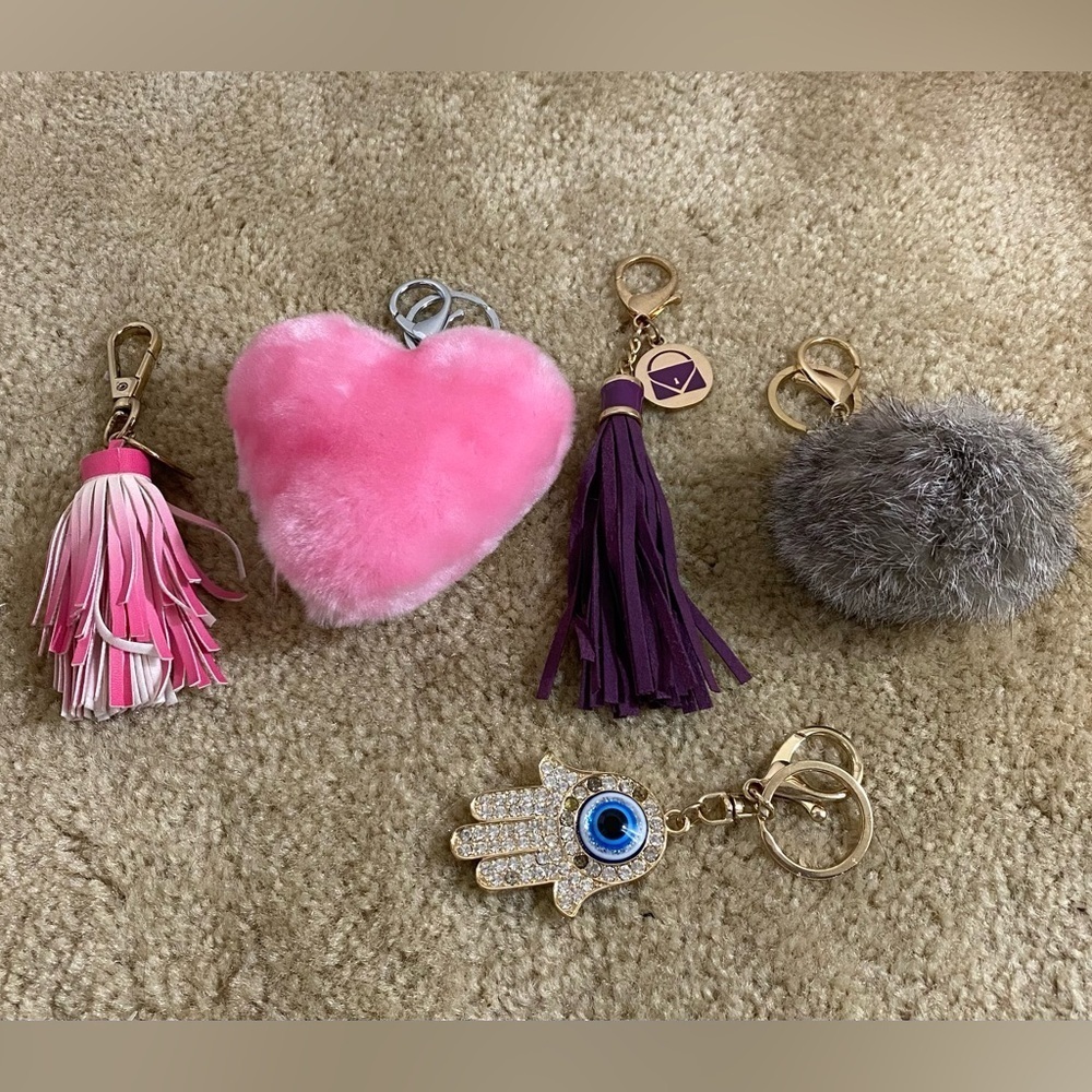 Set Of 5 Assorted Bag Charms